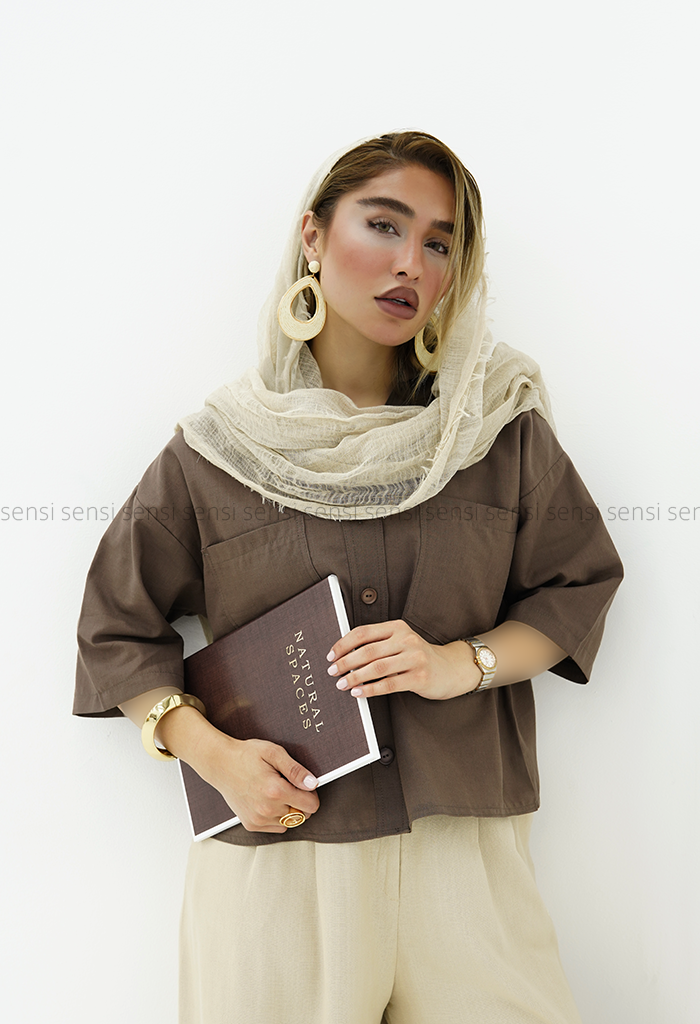 شومیز باکسی آستین کوتاه کد1005907